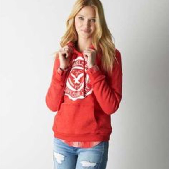 American Eagle Outfitters Tops - American Eagle Red Hoodie /Sz S